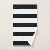 Zwarte en witte strepen bad handdoek (Handdoek)