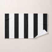 Zwarte en witte strepen bad handdoek (Handdoek)
