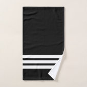 Zwarte en witte strepen badkamer bad handdoek (Handdoek)