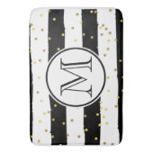 Zwarte en witte strepen badmat (Voorkant Verticaal)