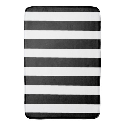 Zwarte en witte strepen badmat (Voorkant Verticaal)
