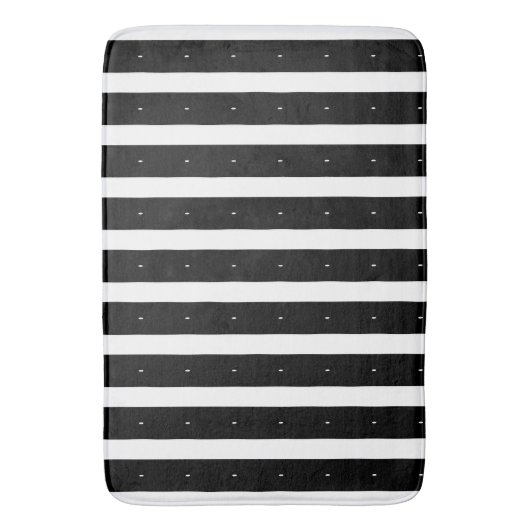 Zwarte en witte strepen badmat (Voorkant Verticaal)