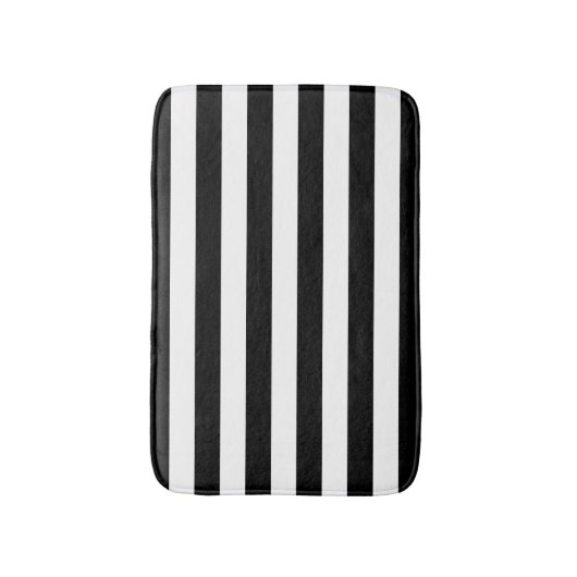 Zwarte en witte strepen badmat (Voorkant Verticaal)