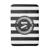 Zwarte en witte strepen badmat (Voorkant Verticaal)