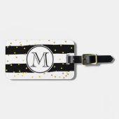 Zwarte en witte strepen bagagelabel (Voorkant horizontaal)