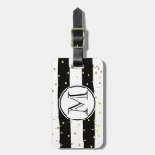 Zwarte en witte strepen bagagelabel (Voorkant verticaal)