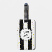 Zwarte en witte strepen bagagelabel (Achterkant verticaal)