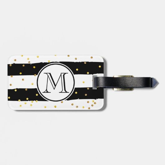 Zwarte en witte strepen bagagelabel (Achterkant horizontaal)