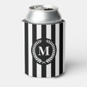 Zwarte en witte strepen blikjeskoeler (Blikje Achterkant)