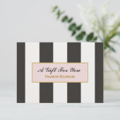 Zwarte en witte strepen Boutique Gift Certificate (Staand voorkant)