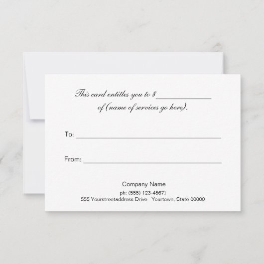 Zwarte en witte strepen Boutique Gift Certificate (Achterkant)