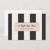 Zwarte en witte strepen Boutique Gift Certificate (Voorkant / Achterkant)