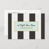 Zwarte en witte strepen Boutique Gift Certificate (Voorkant / Achterkant)