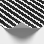 Zwarte en witte strepen cadeaupapier (Hoek)