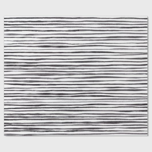 Zwarte en witte strepen cadeaupapier (Vlak)