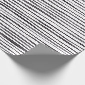 Zwarte en witte strepen cadeaupapier (Hoek)