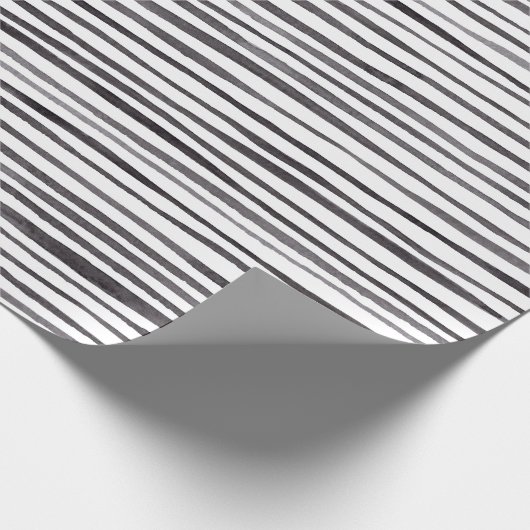 Zwarte en witte strepen cadeaupapier (Hoek)