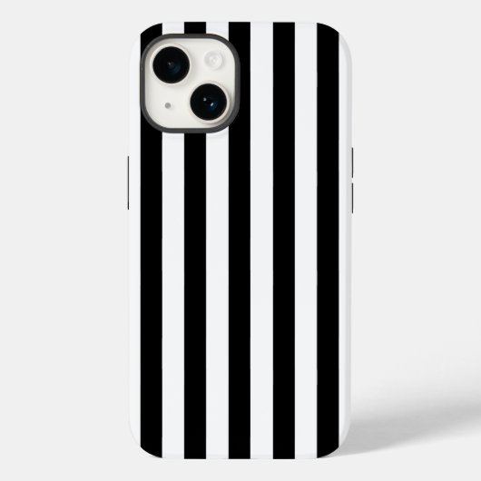 Zwarte en witte strepen Case-Mate iPhone case (Achterkant)