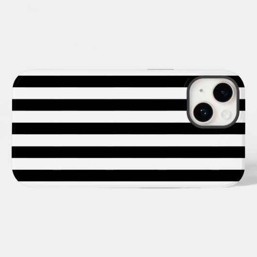 Zwarte en witte strepen Case-Mate iPhone case (Achterkant (horizontaal))