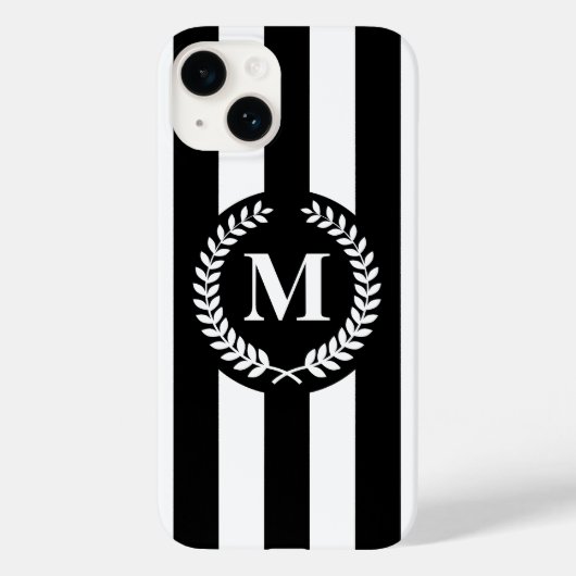 Zwarte en witte strepen Case-Mate iPhone case (Achterkant)