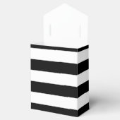 Zwarte en witte strepen chic gestreepte verjaardag bedankdoosjes (Geopend)
