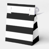 Zwarte en witte strepen chic gestreepte verjaardag bedankdoosjes (Achterkant)
