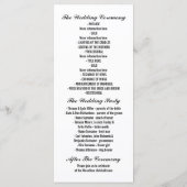 Zwarte en witte strepen chique huwelijksprogramma' programmakaart (Achterkant)