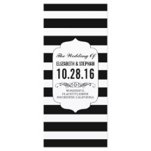 Zwarte en witte strepen chique huwelijksprogramma'