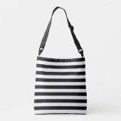 Zwarte en witte strepen crossbody tas (Achterkant)