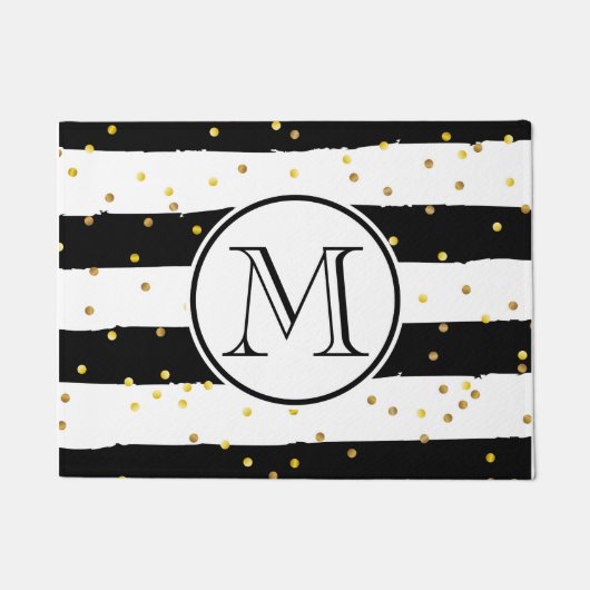 Zwarte en witte strepen deurmat (Voorkant)