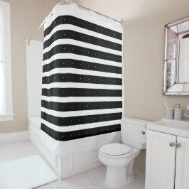 Zwarte en witte strepen douchegordijn