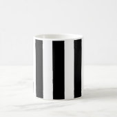 Zwarte en witte strepen eenvoudige cafe mok (Center)