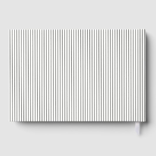 Zwarte en witte strepen en bruiloft voor monogram gastenboek (Achterkant)