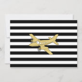 Zwarte en witte strepen en gouden vliegtuigen kaart (Voorkant)
