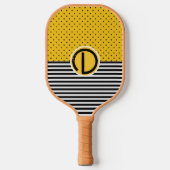 Zwarte en witte strepen en pooldijen pickleball paddle (Voorkant)