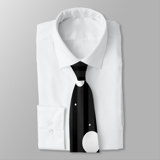 Zwarte en witte strepen en pooldijen stropdas (Gebonden)