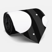 Zwarte en witte strepen en pooldijen stropdas (Opgerold)