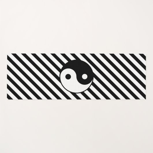 Zwarte en witte strepen en Yin Yang Symbool Yogamat (Voorkant (horizontaal))