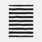 Zwarte en witte strepen fleece deken (Voorkant)