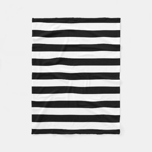 Zwarte en witte strepen fleece deken (Voorkant)
