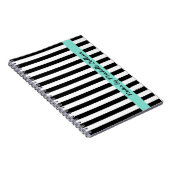 Zwarte en witte strepen, gepersonaliseerde naam notitieboek (Rechterzijde)