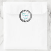 Zwarte en witte strepen; gestreept ronde sticker (Tas)