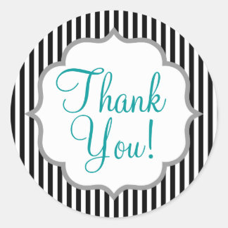 Zwarte en witte strepen; gestreept ronde sticker