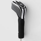 Zwarte en witte strepen golfheadcover (Schuin)
