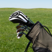 Zwarte en witte strepen golfheadcover (Insitu)