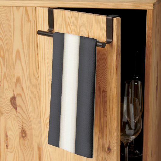 Zwarte en witte strepen Gothische Victoriaans fant Theedoek (Derde Gevouwen)