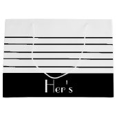 Zwarte en witte strepen groot cadeauzakje (Voorkant)