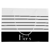 Zwarte en witte strepen groot cadeauzakje (Achterkant)