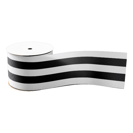 Zwarte en witte strepen grosgrain lint (Spoel)