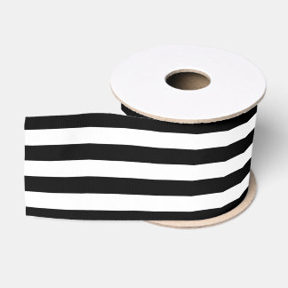 Zwarte en witte strepen grosgrain lint